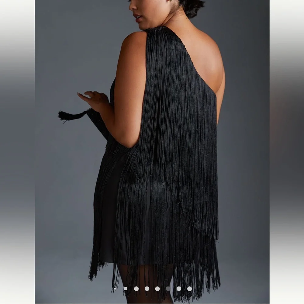 Anthropologie hutch one shoulder fringed mini dress - Picture 6 of 16